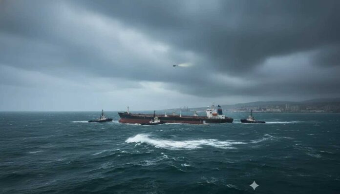 استنفار في البوغاز: البحرية المغربية تنجح في محاصرة خطر ناقلة نفط روسية