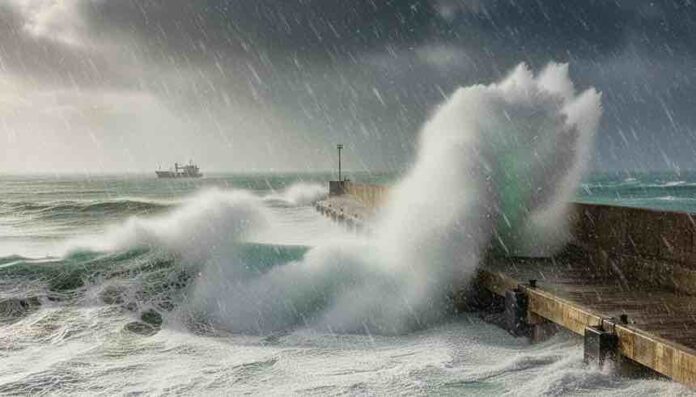 إغلاق مؤقت لميناء طنجة المتوسط: عاصفة قوية تشل حركة الملاحة وتوقف نبض المضيق