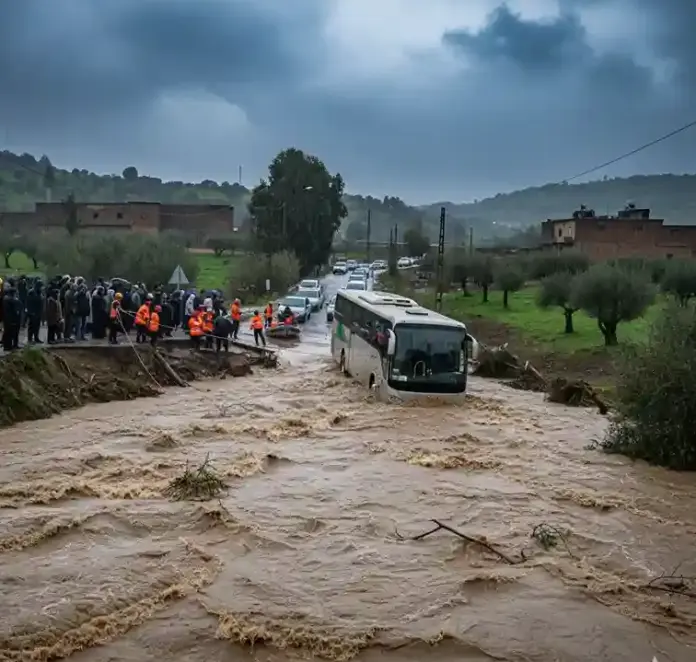 انقطاع الطريق الرئيسي في شمال المغرب يؤدي إلى شلل الحركة