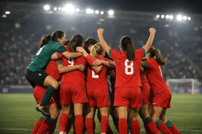 المنتخب المغربي النسوي في مباراة دولية